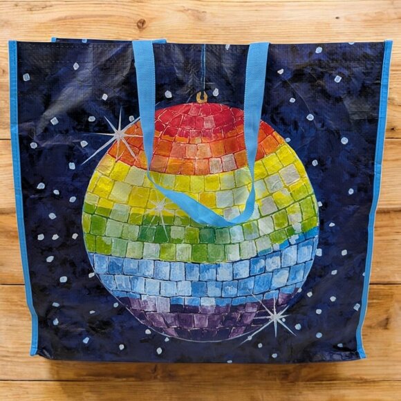 Marshalls Shopping Bag rainbow Disco‎ Mirror Ball Colorful Reusable Tote Bag - Picture 1 of 11